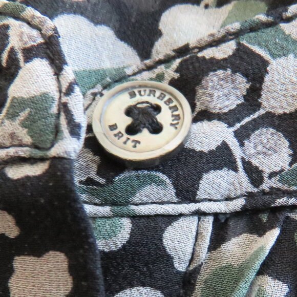 BURBERRY BRIT 100% Silk Ditsy Floral Crepe Pintuck Dress Academia Preppy Luxury - Picture 15 of 16